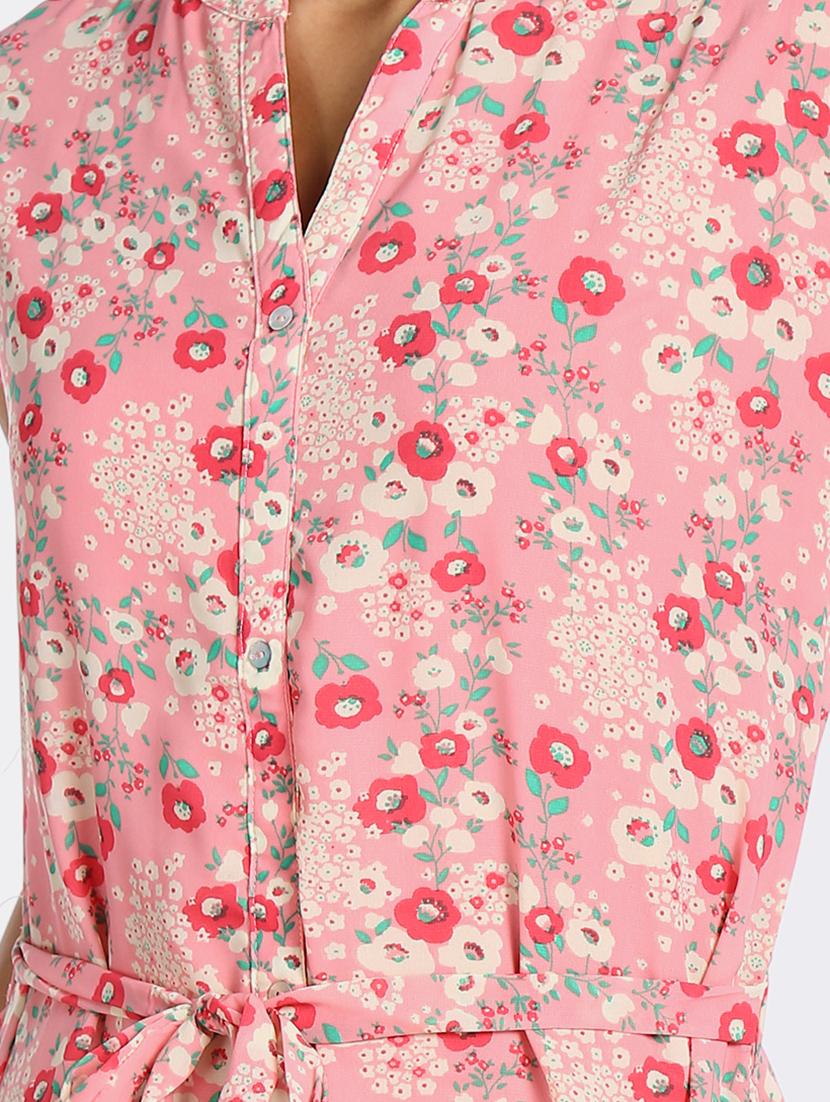 tie front floral a-line dress - 17580580 - Zoom Image - 5