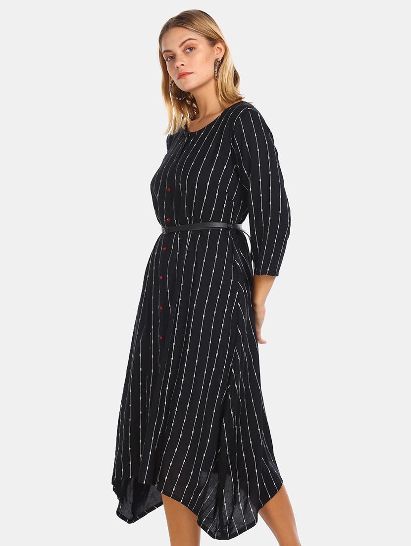 striped asymmetric a-line dress - 17580604 - Zoom Image - 2