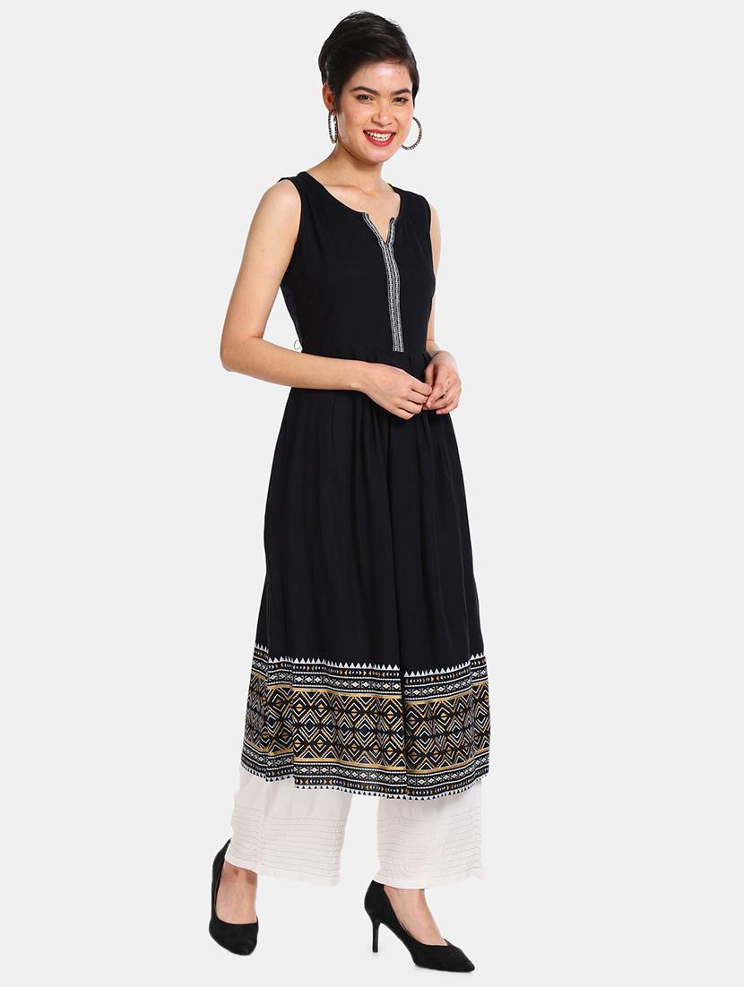 printed a-line kurta - 17580611 - Zoom Image - 4