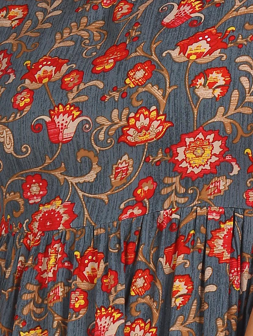 round neck floral a-line dress - 17580621 - Zoom Image - 4