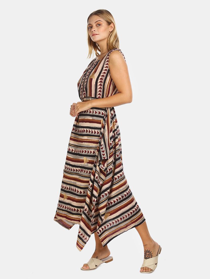 tie front asymmetric dress - 17580626 - Zoom Image - 2