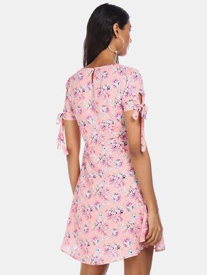 peach polyester aline dress - 17580656 - Standard Image - 3