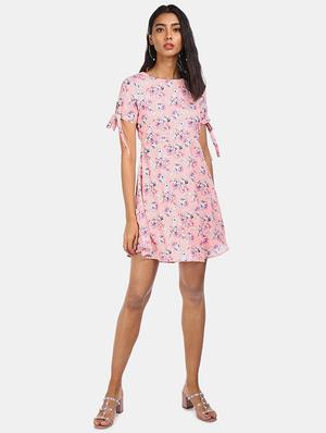 peach polyester aline dress - 17580656 - Standard Image - 4