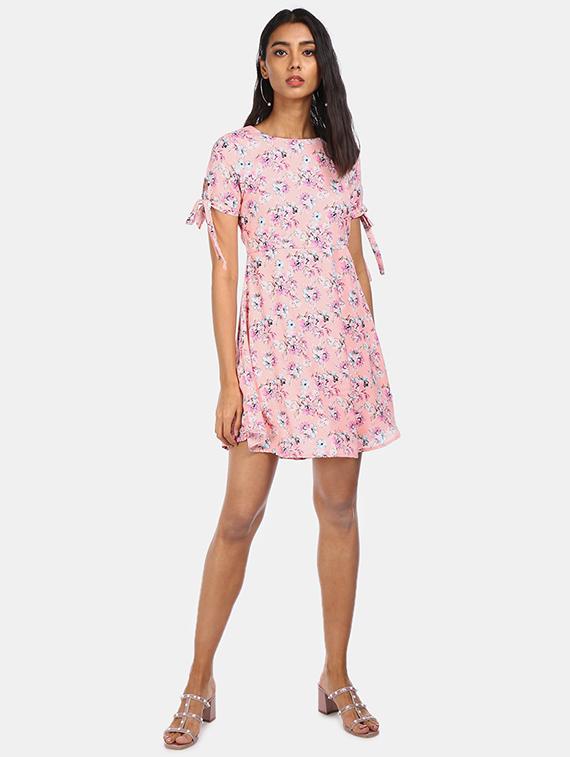 peach polyester aline dress - 17580656 - Zoom Image - 4