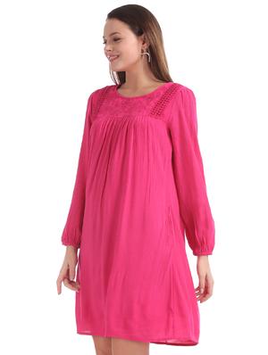 long sleeved solid shift dress - 17580672 - Standard Image - 2