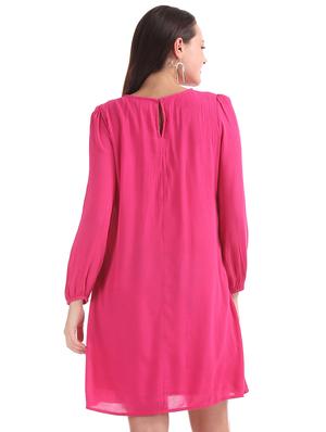 long sleeved solid shift dress - 17580672 - Standard Image - 3