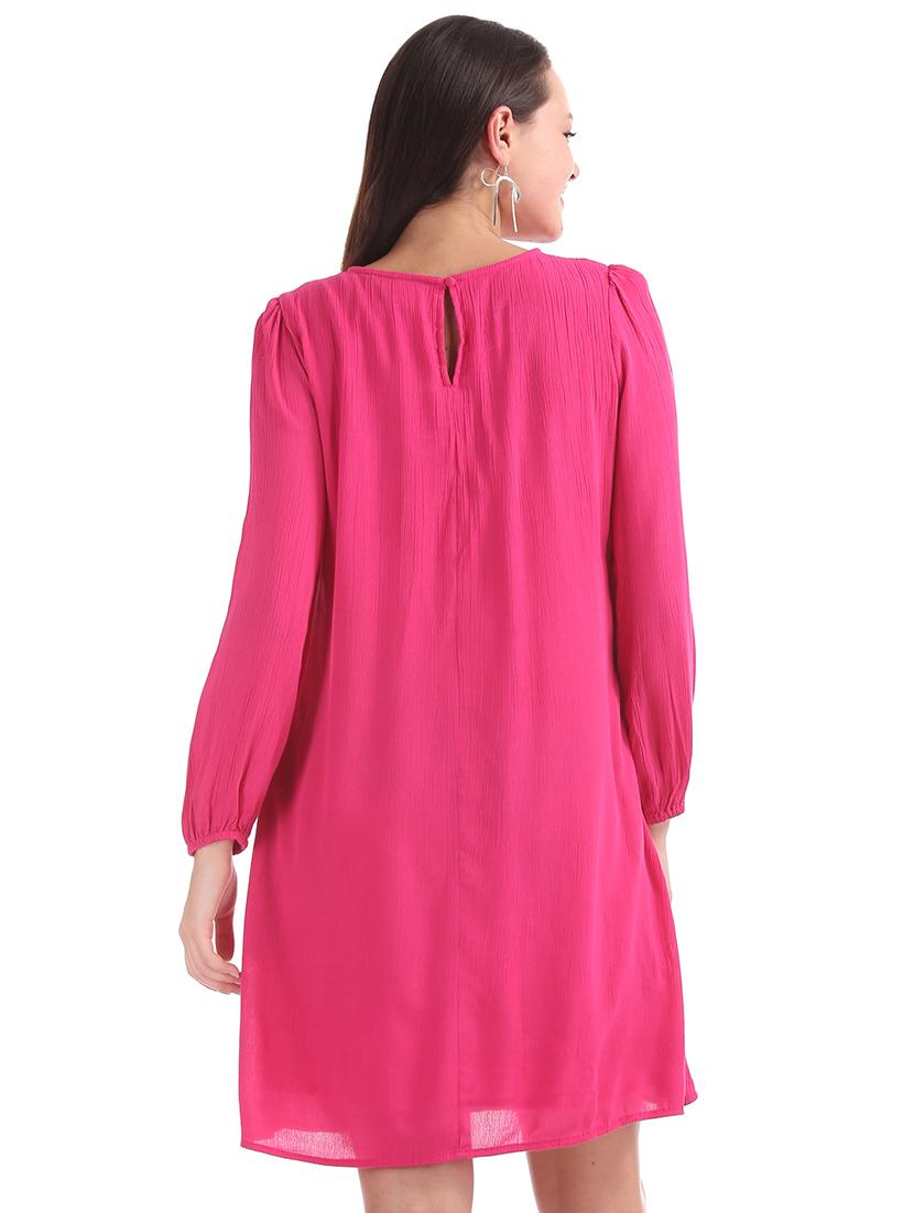 long sleeved solid shift dress - 17580672 - Zoom Image - 3