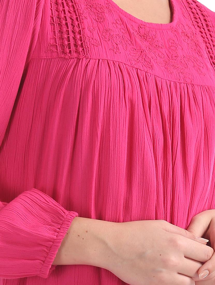 long sleeved solid shift dress - 17580672 - Zoom Image - 5