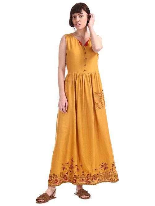 notch neck belted maxi dress - 17580744 - Standard Image - 1