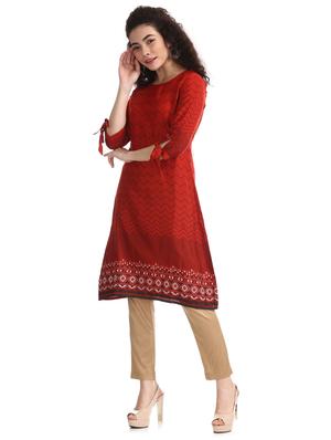 chevron straight kurta - 17580775 - Standard Image - 2