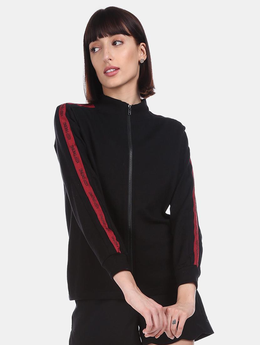 black polyester regular sweatshirt - 17580922 - Zoom Image - 1