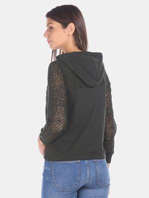 green polyester regular sweatshirt - 17580931 - Standard Image - 3