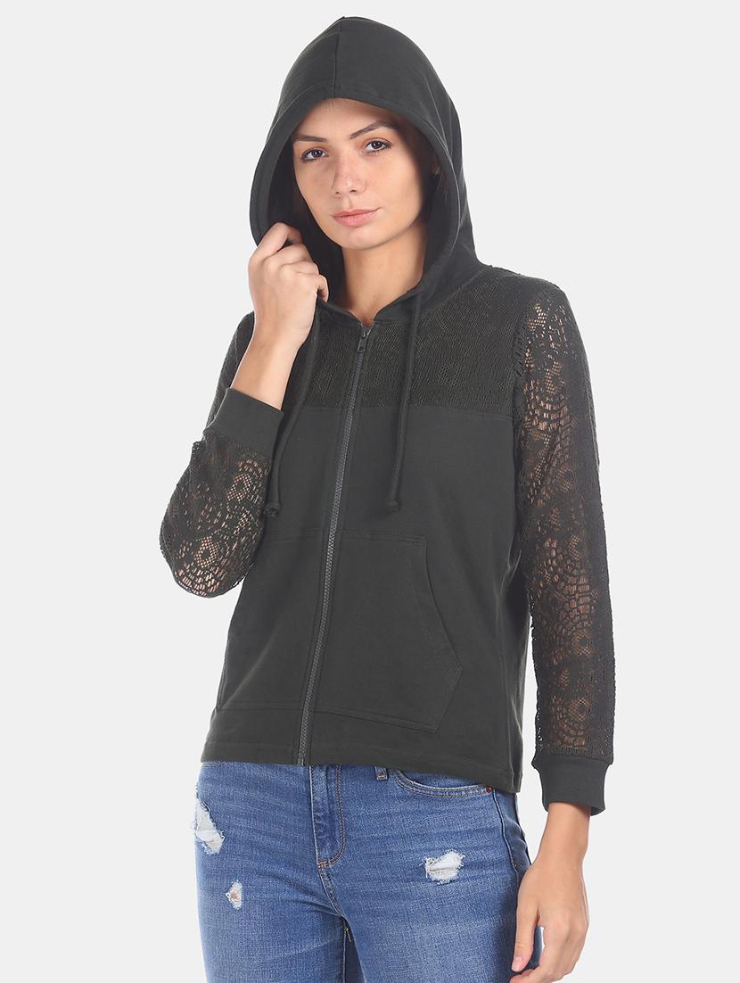 green polyester regular sweatshirt - 17580931 - Zoom Image - 2