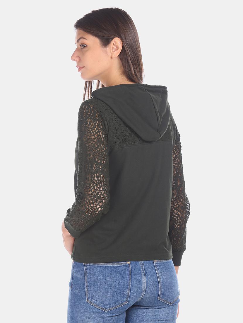 green polyester regular sweatshirt - 17580931 - Zoom Image - 3