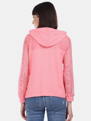 pink polyester regular sweatshirt - 17580932 - Standard Image - 3