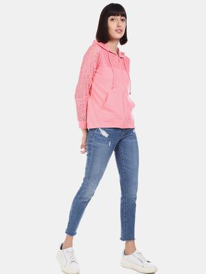 pink polyester regular sweatshirt - 17580932 - Standard Image - 4