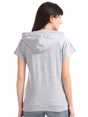 hooded neck solid sweatshirt - 17580989 - Standard Image - 3