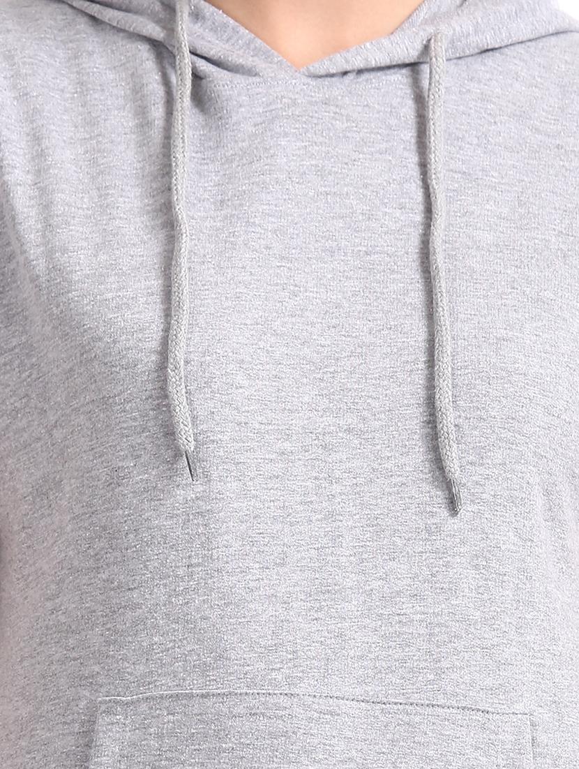 hooded neck solid sweatshirt - 17580989 - Zoom Image - 5