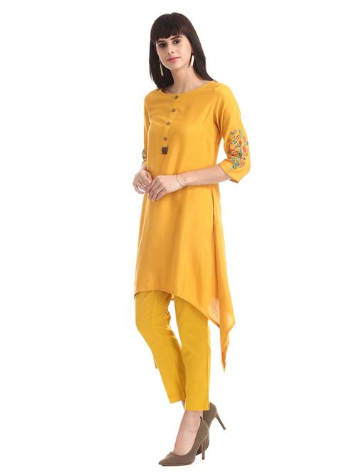 round neck asymmetric tunic - 17581039 - Standard Image - 1