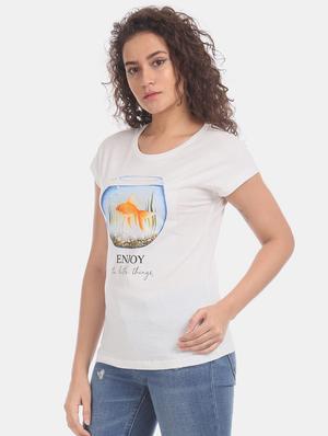round neck graphic tee - 17581102 - Standard Image - 2