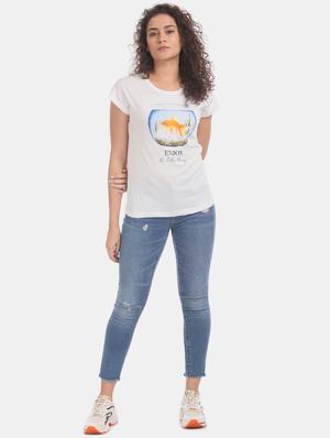 round neck graphic tee - 17581102 - Standard Image - 4