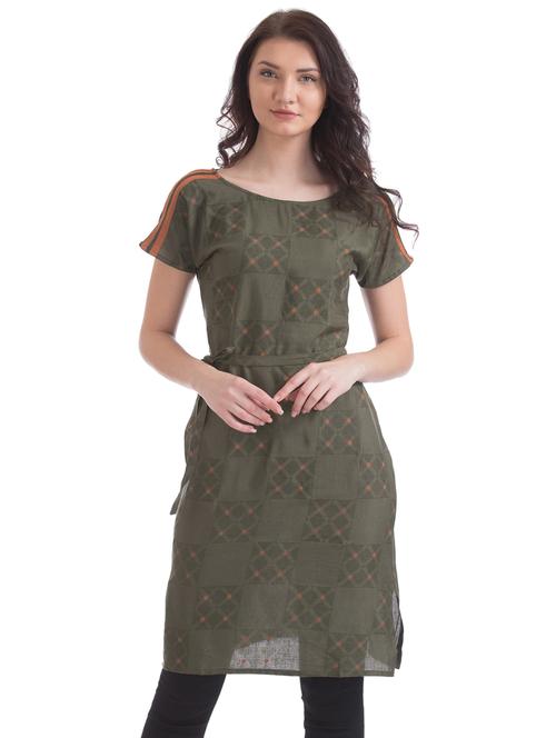 tie front printed tunic - 17581117 - Very Small Image - 1