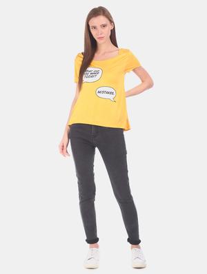 boat neck graphic tee - 17581218 - Standard Image - 4
