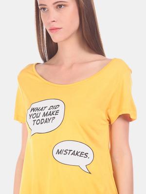 boat neck graphic tee - 17581218 - Standard Image - 5