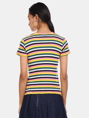 round neck striped tee - 17581265 - Standard Image - 2