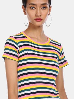 round neck striped tee - 17581265 - Standard Image - 6