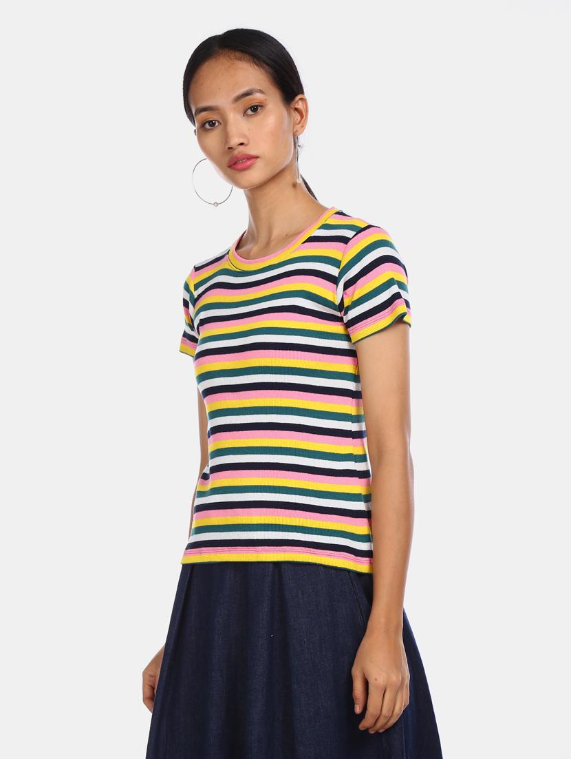 round neck striped tee - 17581265 - Zoom Image - 1