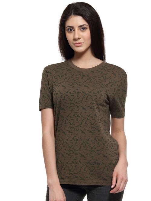 brown cotton regular tee - 17581295 - Standard Image - 1