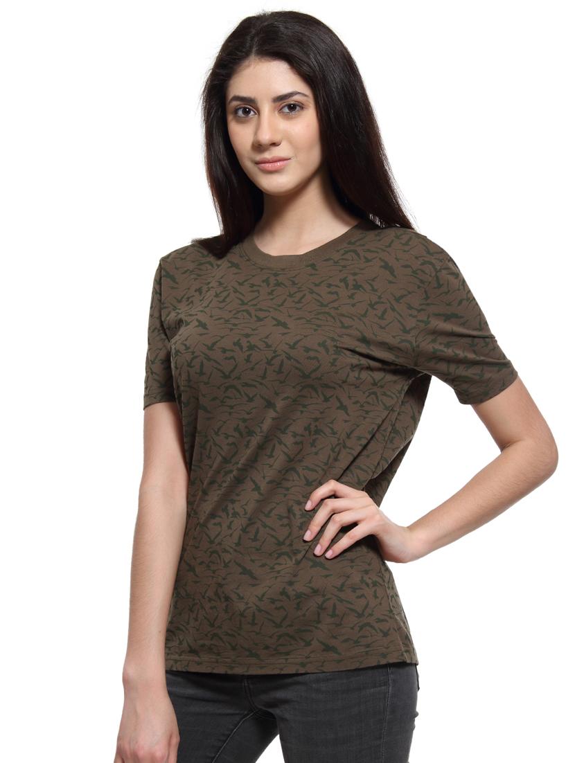 brown cotton regular tee - 17581295 - Zoom Image - 2