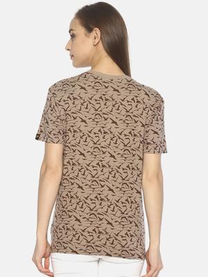 beige cotton regular tee - 17581296 - Standard Image - 3