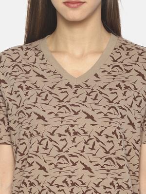 beige cotton regular tee - 17581296 - Standard Image - 5