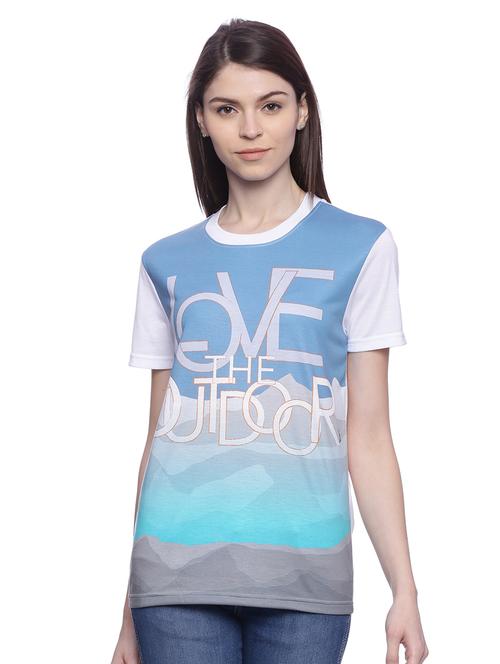 women's front print round neck t-shirt - 17581305 -  Standard Image - 0