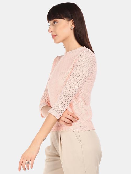round neck mesh top - 17581564 - Standard Image - 1