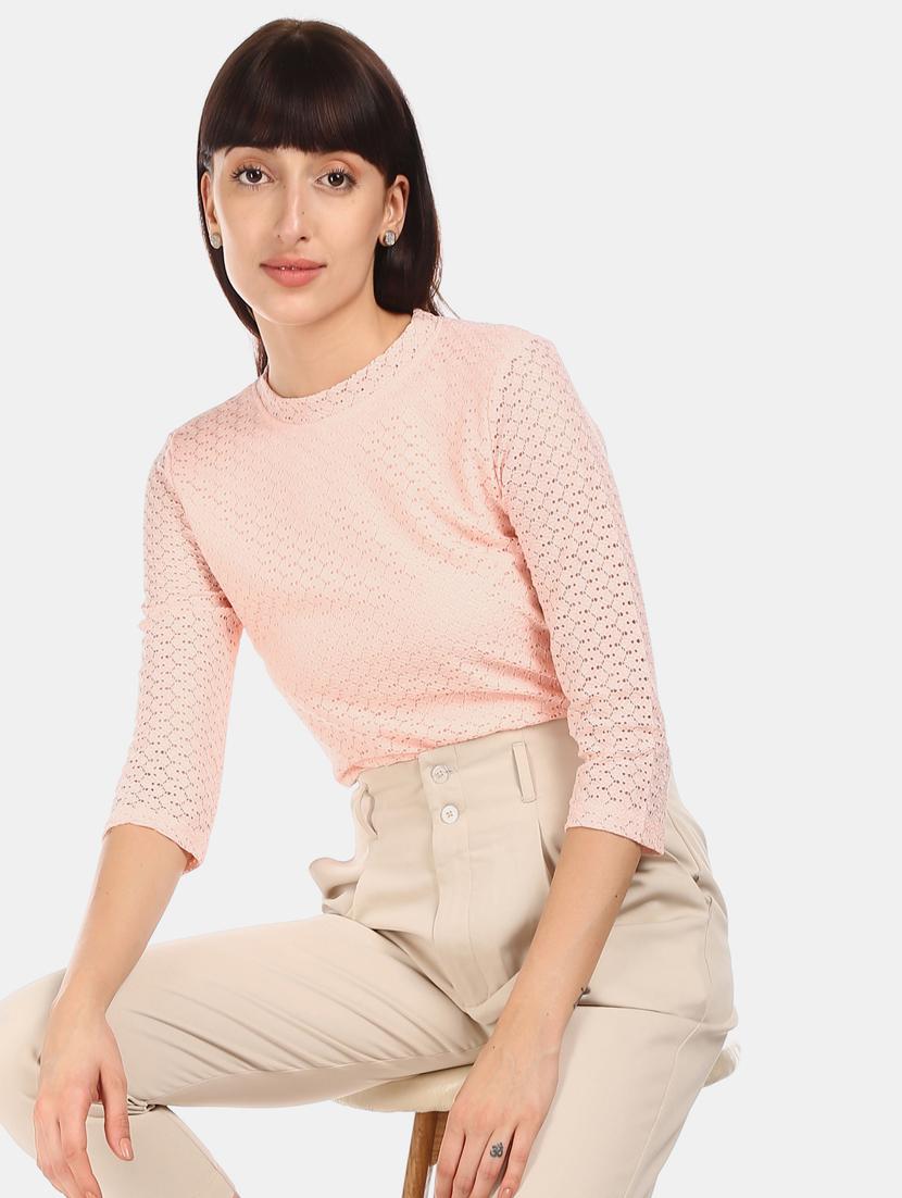 round neck mesh top - 17581564 - Zoom Image - 2