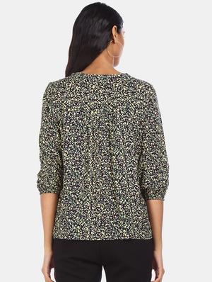 v neck printed top - 17581681 - Standard Image - 3