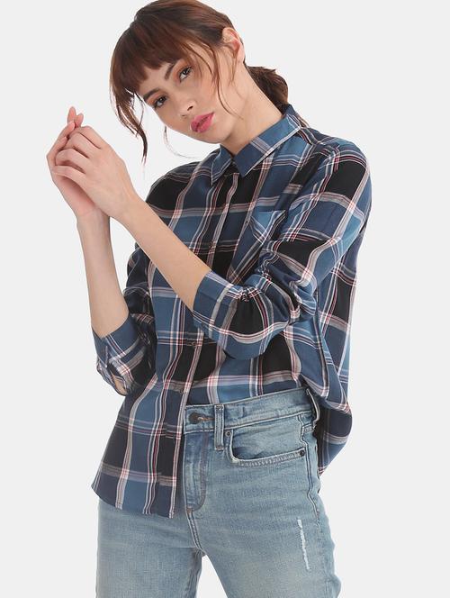 relaxed fit checkered shirt - 17581692 - Standard Image - 1