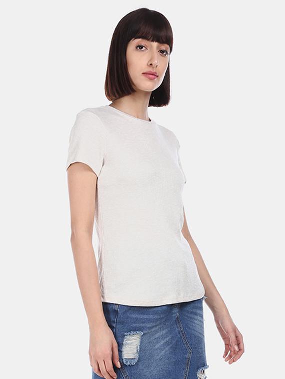 round neck ribbed tee - 17581760 - Zoom Image - 1