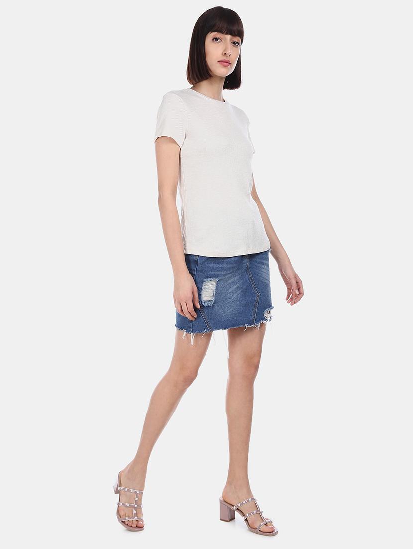 round neck ribbed tee - 17581760 - Zoom Image - 5