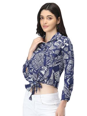 tie front graphic top - 17582177 - Standard Image - 2
