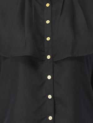 mandarin neck ruffle detail top - 17582184 - Standard Image - 5