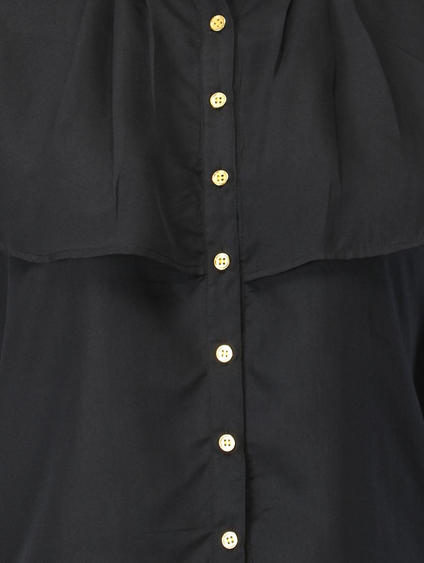 mandarin neck ruffle detail top - 17582184 - Zoom Image - 5