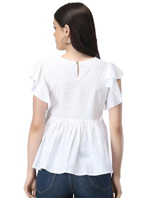 embroidered detail peplum top - 17582188 - Standard Image - 3