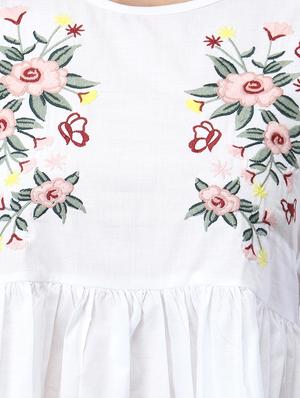 embroidered detail peplum top - 17582188 - Standard Image - 5
