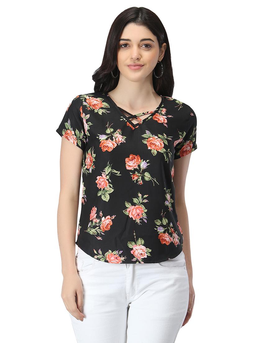 v-neck floral top - 17582202 - Zoom Image - 1