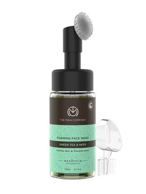 the man company green tea & neem foaming face wash | acne, pimple | exfoliating brush | 100ml | oily/normal skin - 17582211 - Standard Image - 2