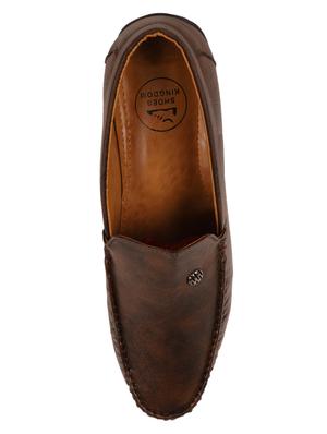 brown synthetic slip on loafers - 17582561 - Standard Image - 4